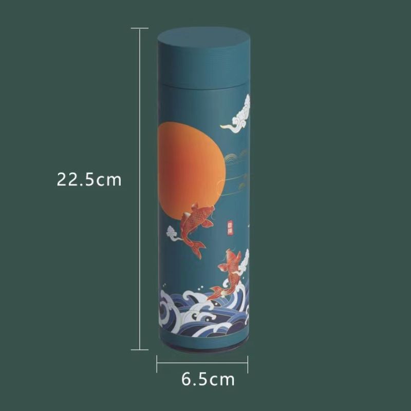 Exquisite 500ml Vacuum Thermal Flask Classical Chinese Style Thermos Mug with Cultural Illustrations Ideal Christmas and New Year Gift