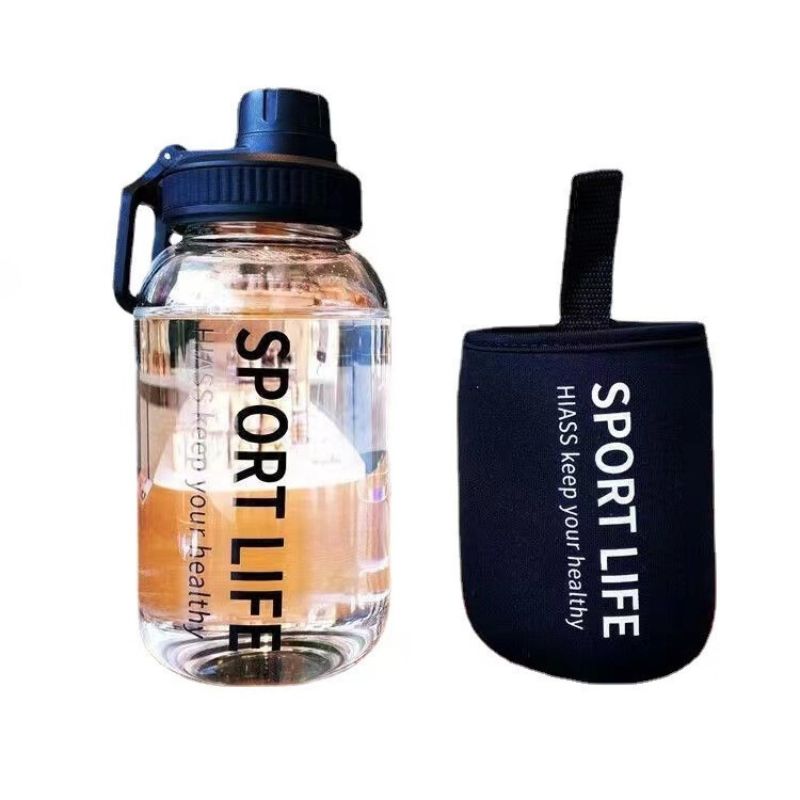 Large capacity portable glass water bottle with varying capacities (2000ml, 1500ml, 1000ml, 700ml) for outdoor sports