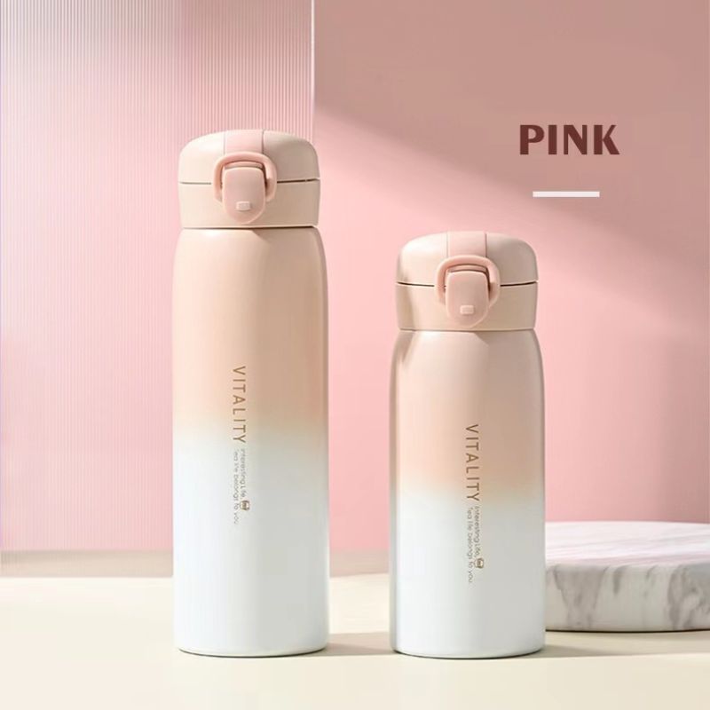 Stylish  Gift Stainless Steel Insulated Student Water Bottle with Gradient Design & Bounce Lid