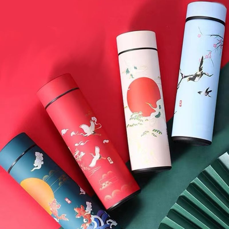 Exquisite 500ml Vacuum Thermal Flask Classical Chinese Style Thermos Mug with Cultural Illustrations Ideal Christmas and New Year Gift