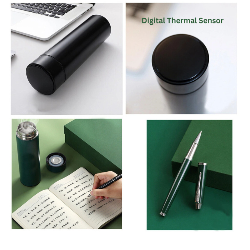 Teacher's Day Gift Customised Insulated Mug with Smart Temperature Display and Notebook Gift Box Set - Customizable, Creative, and Handy Gift