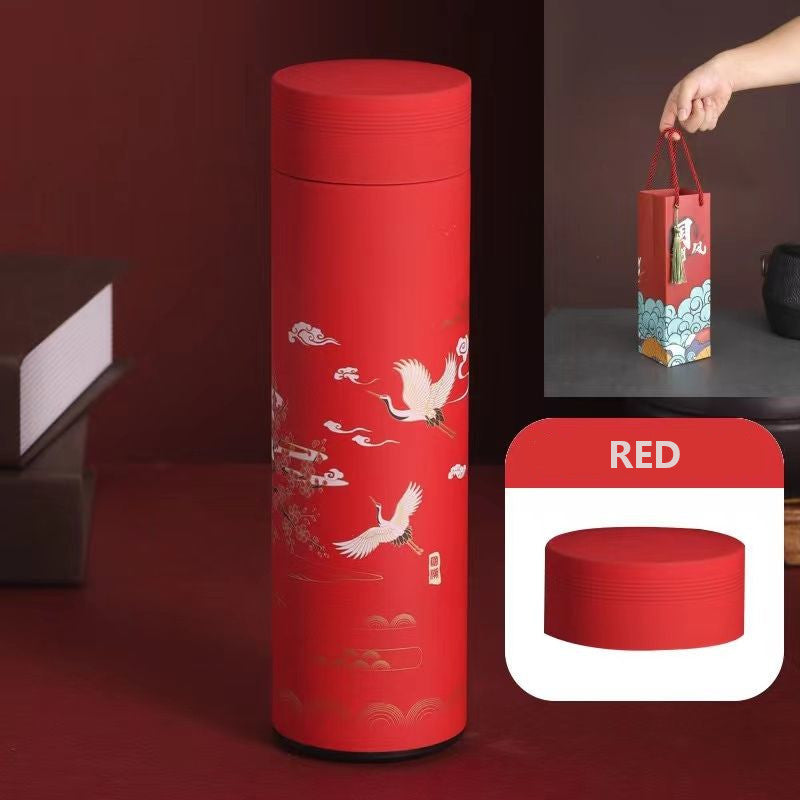 Exquisite 500ml Vacuum Thermal Flask Classical Chinese Style Thermos Mug with Cultural Illustrations Ideal Christmas and New Year Gift