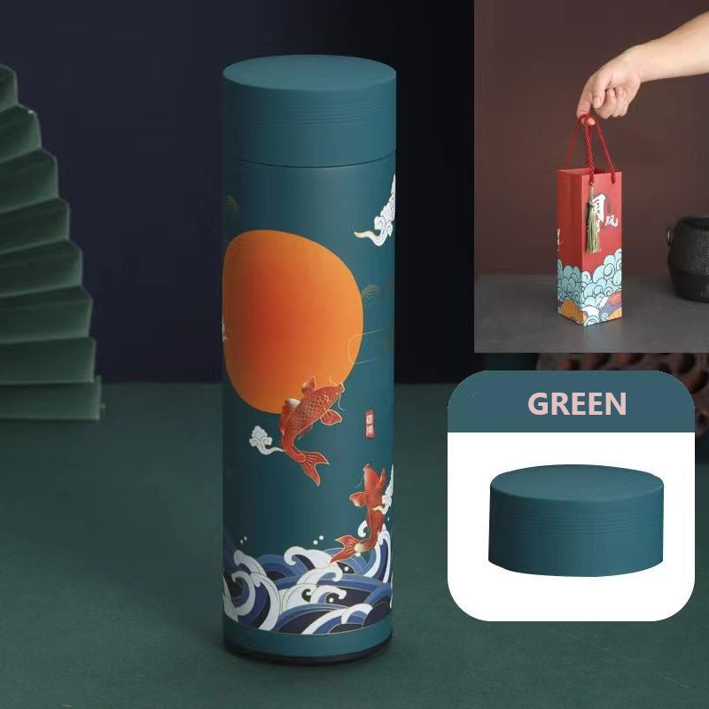 Exquisite 500ml Vacuum Thermal Flask Classical Chinese Style Thermos Mug with Cultural Illustrations Ideal Christmas and New Year Gift