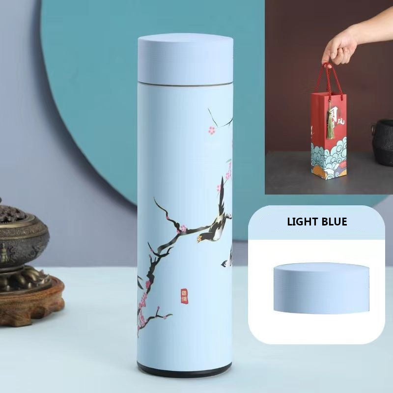 Exquisite 500ml Vacuum Thermal Flask Classical Chinese Style Thermos Mug with Cultural Illustrations Ideal Christmas and New Year Gift