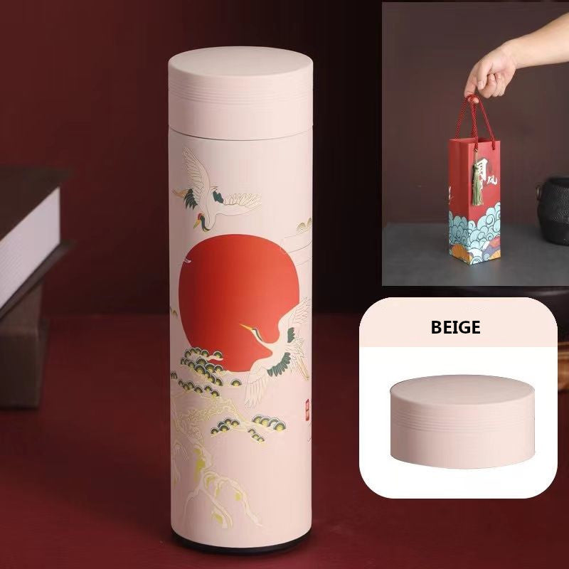 Exquisite 500ml Vacuum Thermal Flask Classical Chinese Style Thermos Mug with Cultural Illustrations Ideal Christmas and New Year Gift