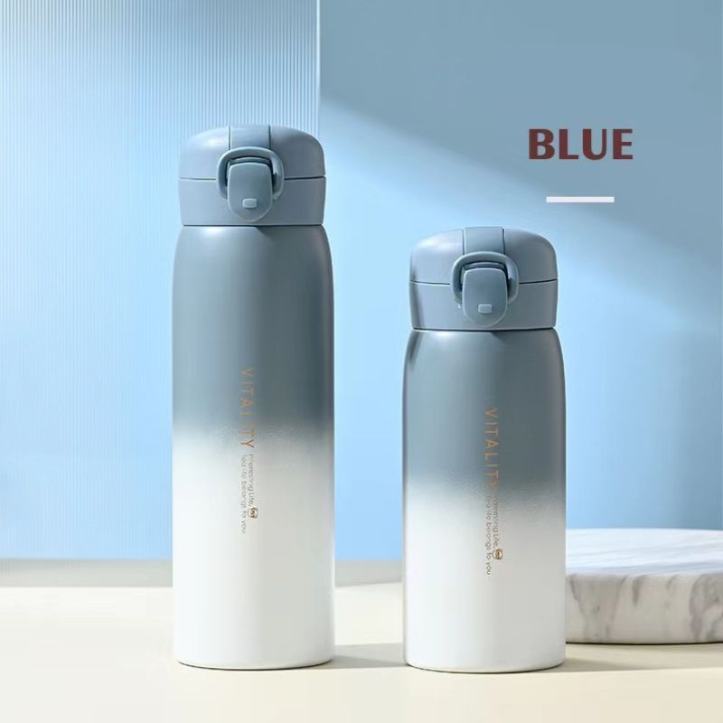 Stylish  Gift Stainless Steel Insulated Student Water Bottle with Gradient Design & Bounce Lid