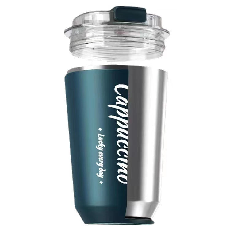 SG Ready Stock 304 Insulated Stainless Steel Mug Ins Style Minimalist Office Coffee Cup With Lid Handle Double Wall Stainless Steel Tea Cup