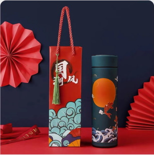 Exquisite 500ml Vacuum Thermal Flask Classical Chinese Style Thermos Mug with Cultural Illustrations Ideal Christmas and New Year Gift
