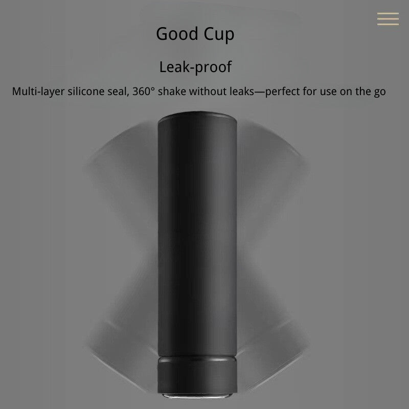 Gift Vacuum Insulated Stainless Steel Thermos Cup Frosted Temperature Display Water Bottle