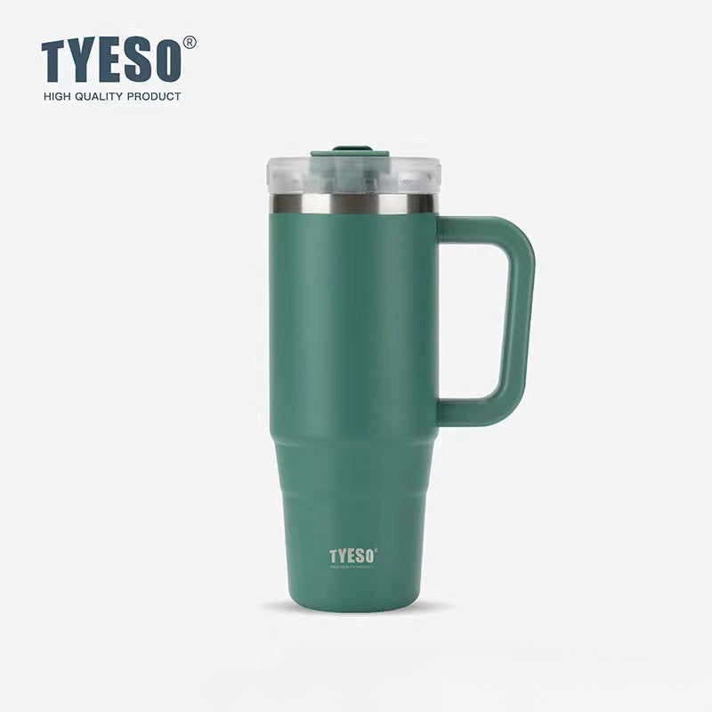 Tyeso Large Vacuum Insulated Coffee Cup 1200ml Stainless Steel Thermal Flask Tumbler Water Bottle Ice Cool Car Cup