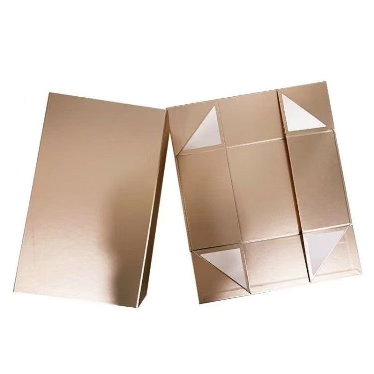 Elegant Rose Gold and Cyan Magnetic Cosmetic Box High-Quality Folding Gift Packaging Luxury Gift Box