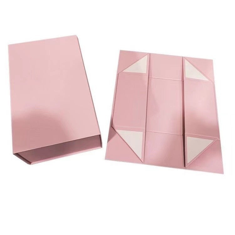 Elegant Rose Gold and Cyan Magnetic Cosmetic Box High-Quality Folding Gift Packaging Luxury Gift Box