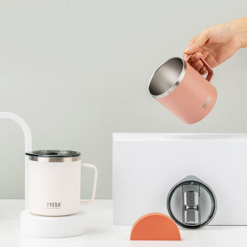 Tyeso 304 Stainless Steel Vacuum Insulated Coffee Mug Heatproof Office Water Cup - By Mygift.sg