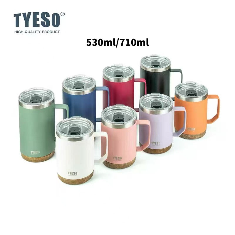 Tyeso 304 Stainless Steel Vacuum Insulated Coffee Mug Heatproof Office Water Cup - By Mygift.sg