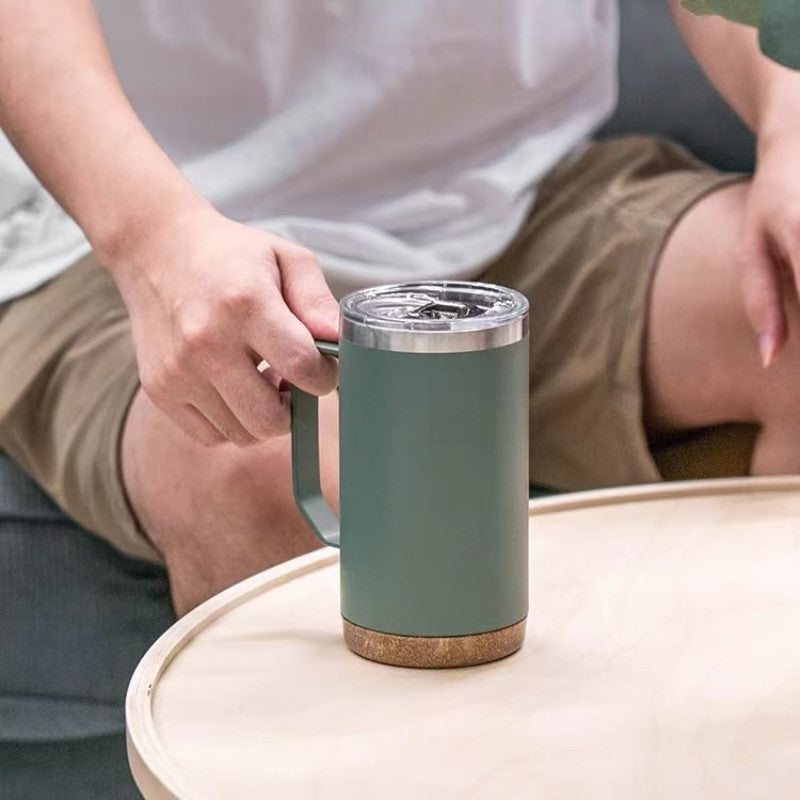 Tyeso 304 Stainless Steel Vacuum Insulated Coffee Mug Heatproof Office Water Cup - By Mygift.sg