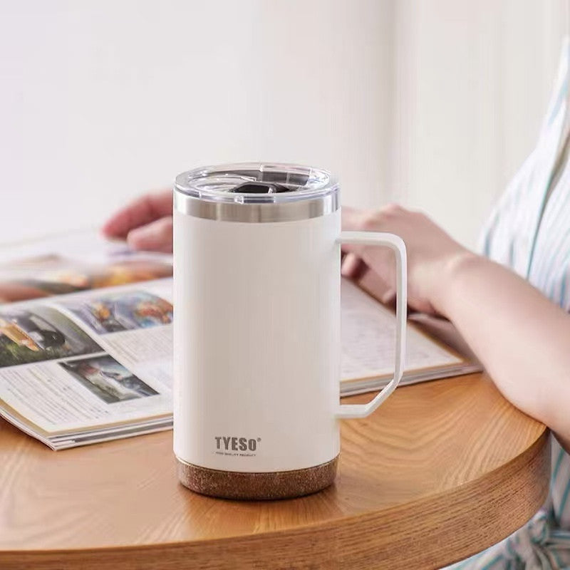 Tyeso 304 Stainless Steel Vacuum Insulated Coffee Mug Heatproof Office Water Cup - By Mygift.sg