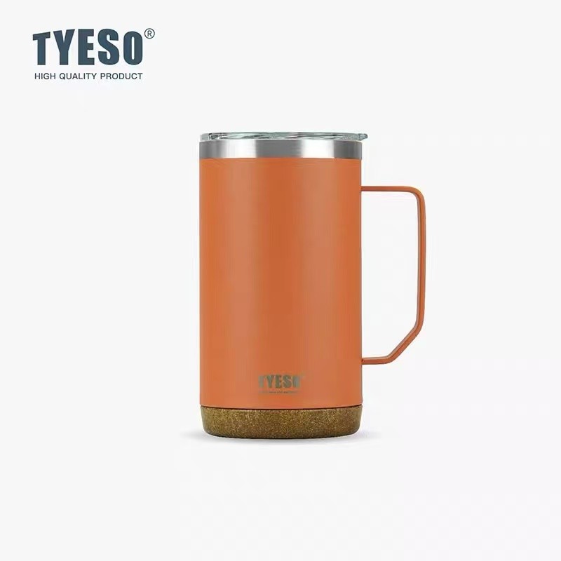 Tyeso 304 Stainless Steel Vacuum Insulated Coffee Mug Heatproof Office Water Cup - By Mygift.sg