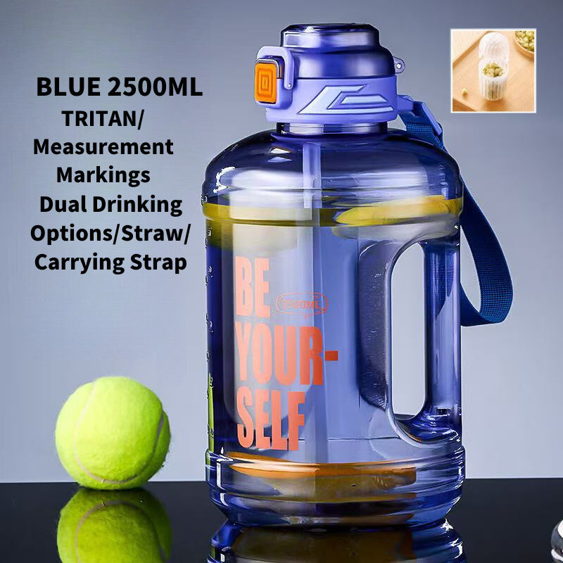 SG Ready Stock 2.5L Tritan Ton-Ton Bucket Large Capacity Outdoor Sports Water Bottle Portable High-Temperature Water Cup