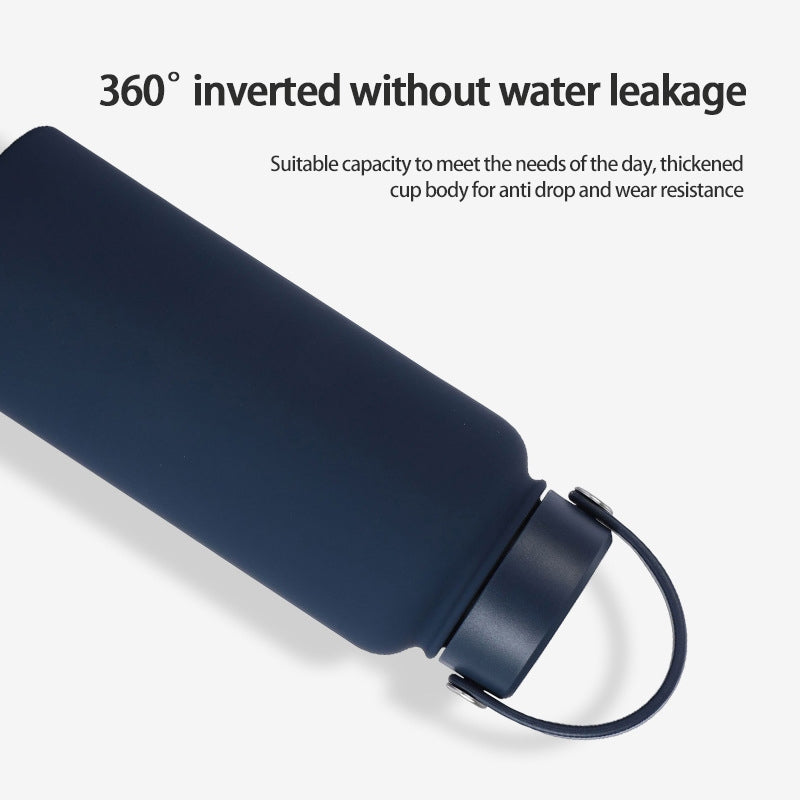 Teacher's Day Gift Customised Stainless Steel Thermal Vacuum Flask - Large Capacity Portable Outdoor Sports Bottle with Two Lids, Wide Mouth Insulation Cup Set