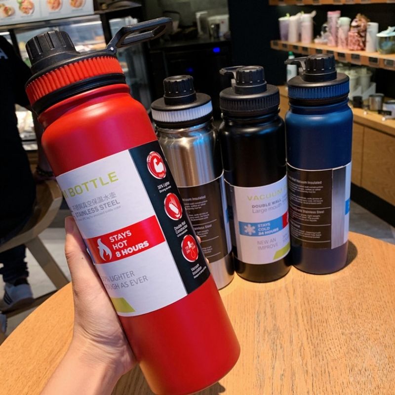 SG Ready Stock 1000ml Large Capacity Outdoor Sports Water Bottle/304 Stainless Steel Insulation Cup/Thermal Vacuum Flask/Creative Portable Traving Cup