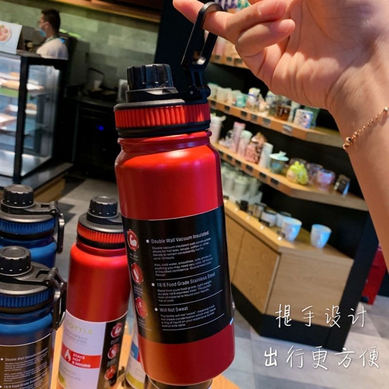 SG Ready Stock 1000ml Large Capacity Outdoor Sports Water Bottle/304 Stainless Steel Insulation Cup/Thermal Vacuum Flask/Creative Portable Traving Cup