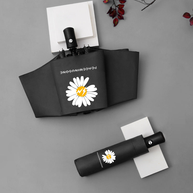 Anti-Uv Automatic Manual Daisy Bear Design Foldable Lightweight Umbrella