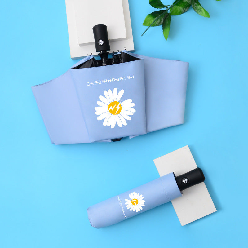 Anti-Uv Automatic Manual Daisy Bear Design Foldable Lightweight Umbrella