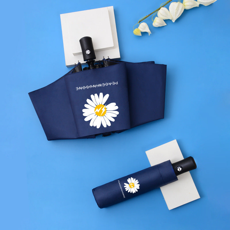 Anti-Uv Automatic Manual Daisy Bear Design Foldable Lightweight Umbrella