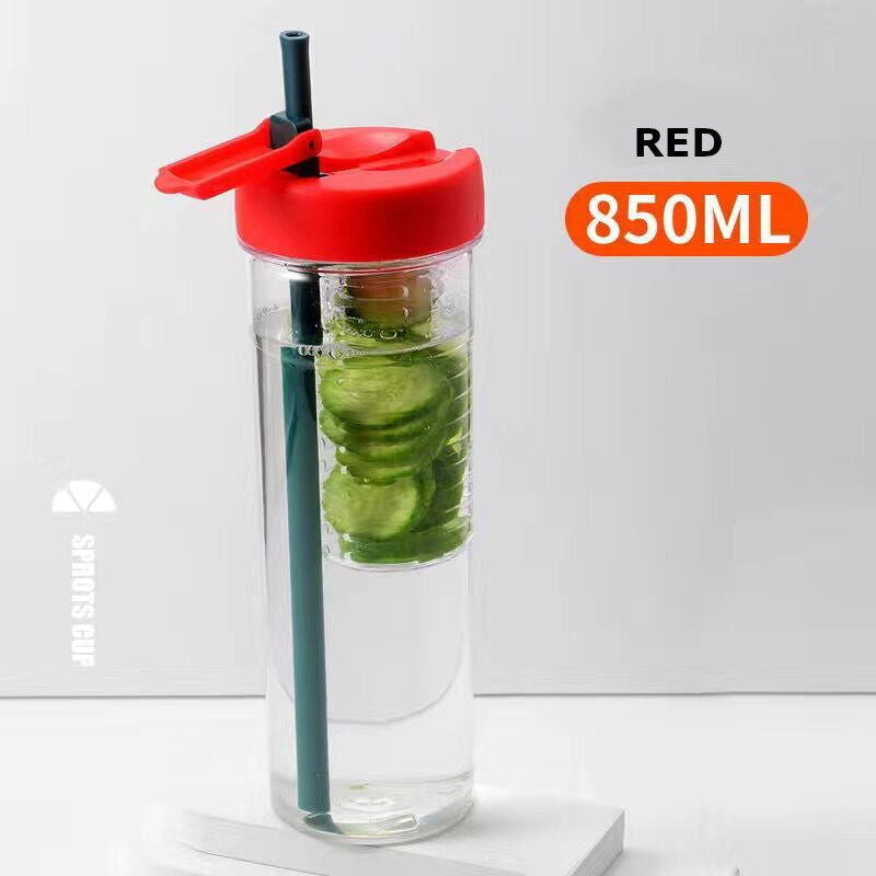 850ml Straw Cup Ins Water Bottle Portable outdoor Tea cup and Large Capacity mug