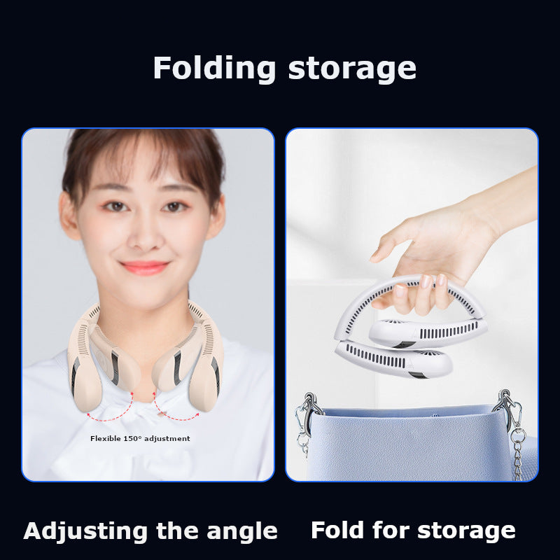 Teacher's Day Gift Rechargeable Portable USB Leafless Cooling Outdoor Sports Personal Hanging Neck Fan