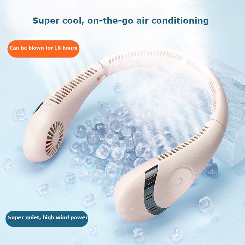 Teacher's Day Gift Rechargeable Portable USB Leafless Cooling Outdoor Sports Personal Hanging Neck Fan