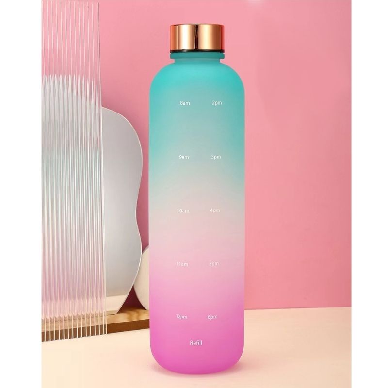🇸🇬 Ready Stock 1000ml Tritan BPA Free Water Bottle with portable large capacity for Leak proof&Time scales Sport