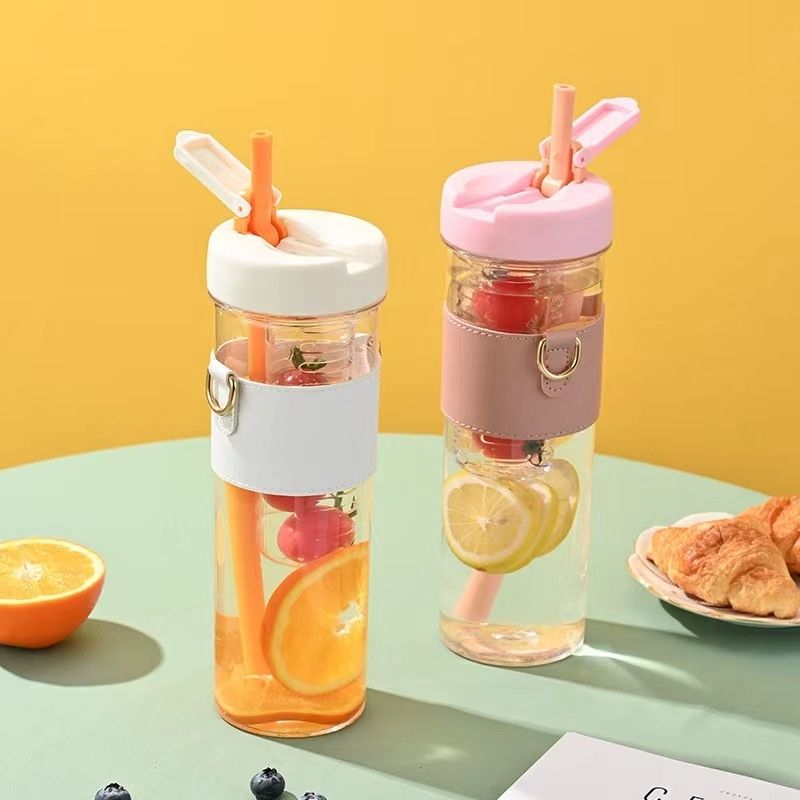 850ml Straw Cup Ins Water Bottle Portable outdoor Tea cup and Large Capacity mug