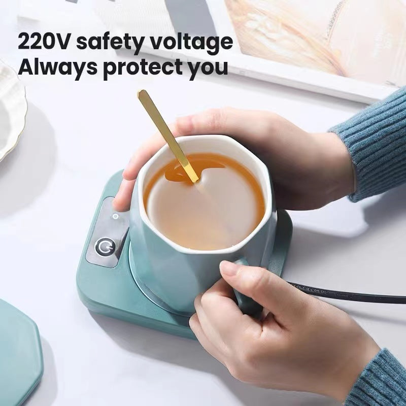 Teacher's Day Gift New Thermostatic mug gift box heating coaster thermal dish ceramic business creative gift mug new 45 degree warming mug