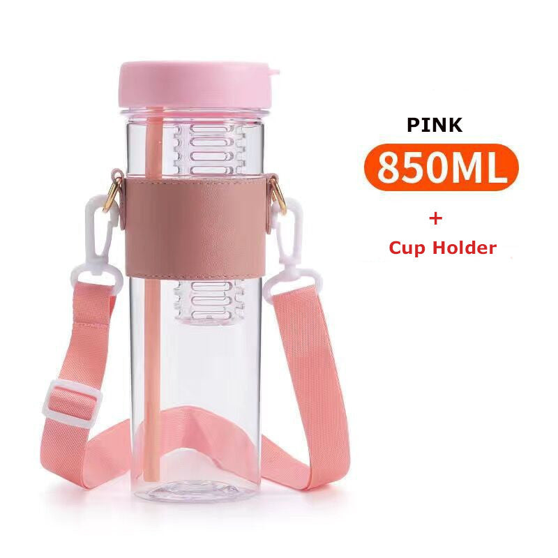 850ml Straw Cup Ins Water Bottle Portable outdoor Tea cup and Large Capacity mug
