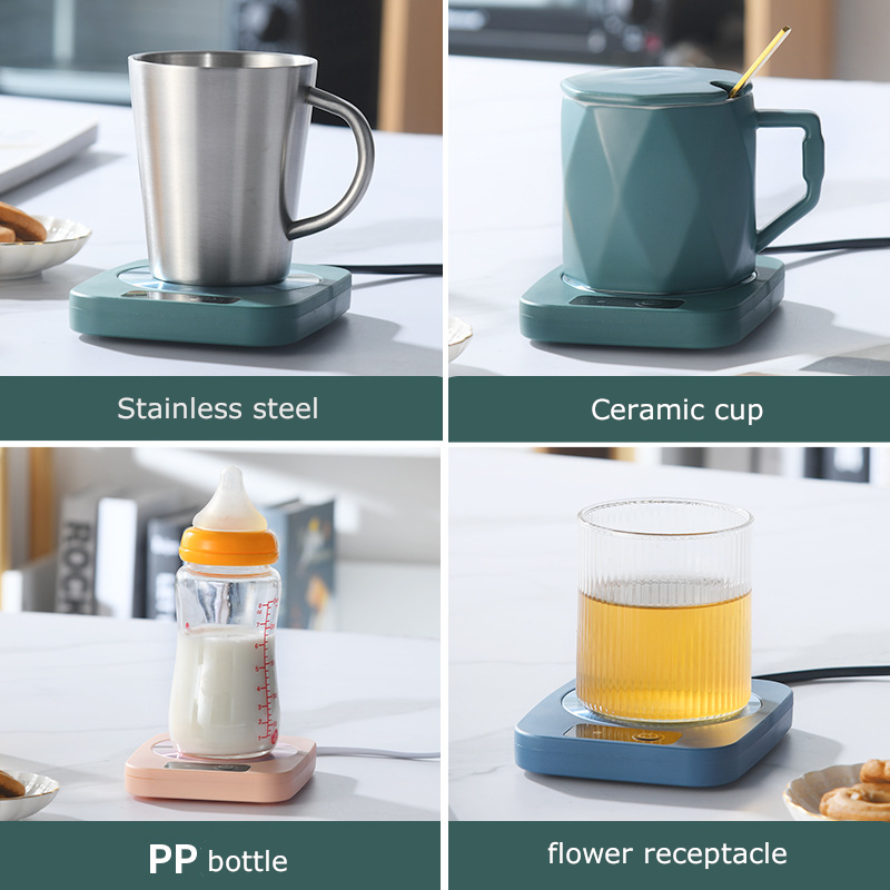 Teacher's Day Gift New Thermostatic mug gift box heating coaster thermal dish ceramic business creative gift mug new 45 degree warming mug