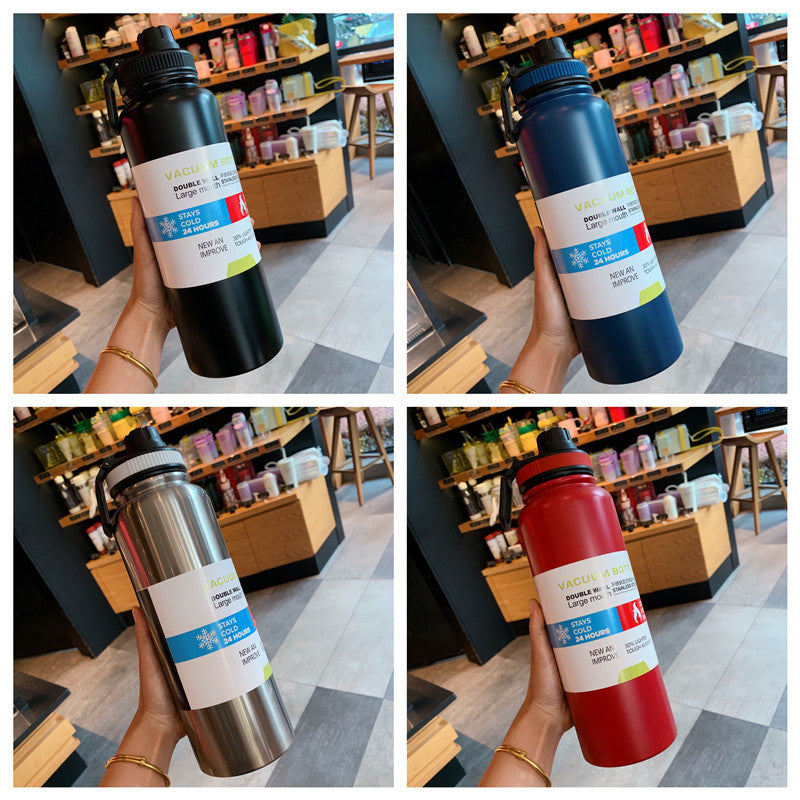 SG Ready Stock 1000ml Large Capacity Outdoor Sports Water Bottle/304 Stainless Steel Insulation Cup/Thermal Vacuum Flask/Creative Portable Traving Cup