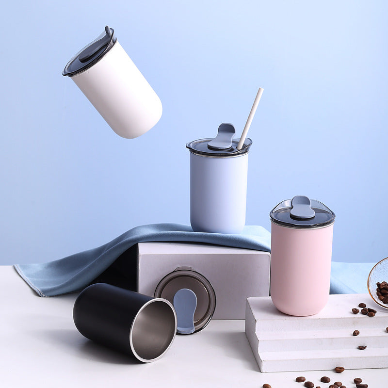 SG Ready Stock Portable 304 Stainless Steel Insulation Coffee Mug /Ins Style Travelling Mug/ Office Cup For Hot and Cold Drinks/Packing Cup