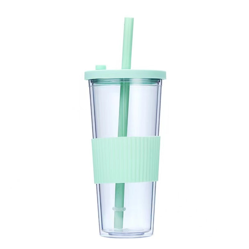 830ml Large Capacity Stainless Steel Straw Cup With Anti-Slip Design