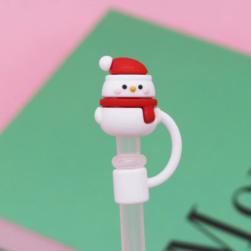 Christmas Theme Straw 8-10mm Cute Cartoon Party Straws