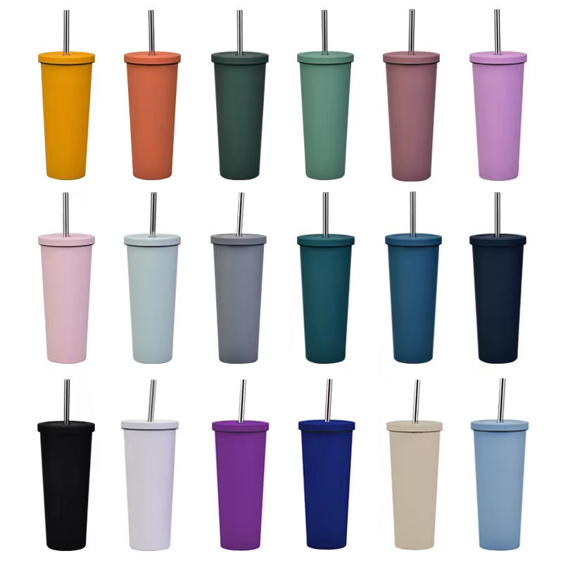 830ml Large Capacity Stainless Steel Straw Cup With Anti-Slip Design