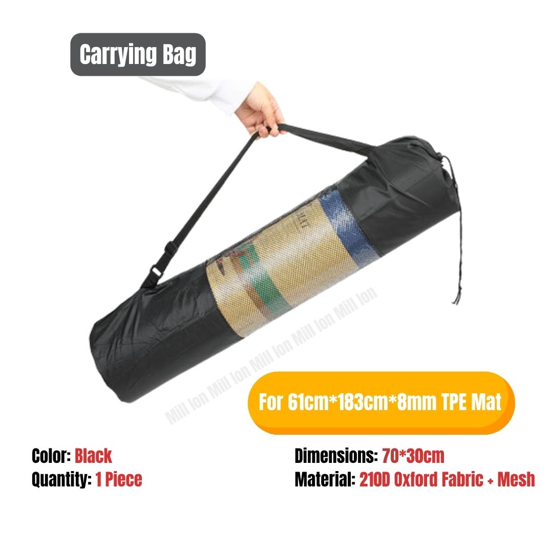 Ready Stock Premium TPE Yoga Mat Non-Slip Eco-Friendly Fitness Exercise Mat with Strap