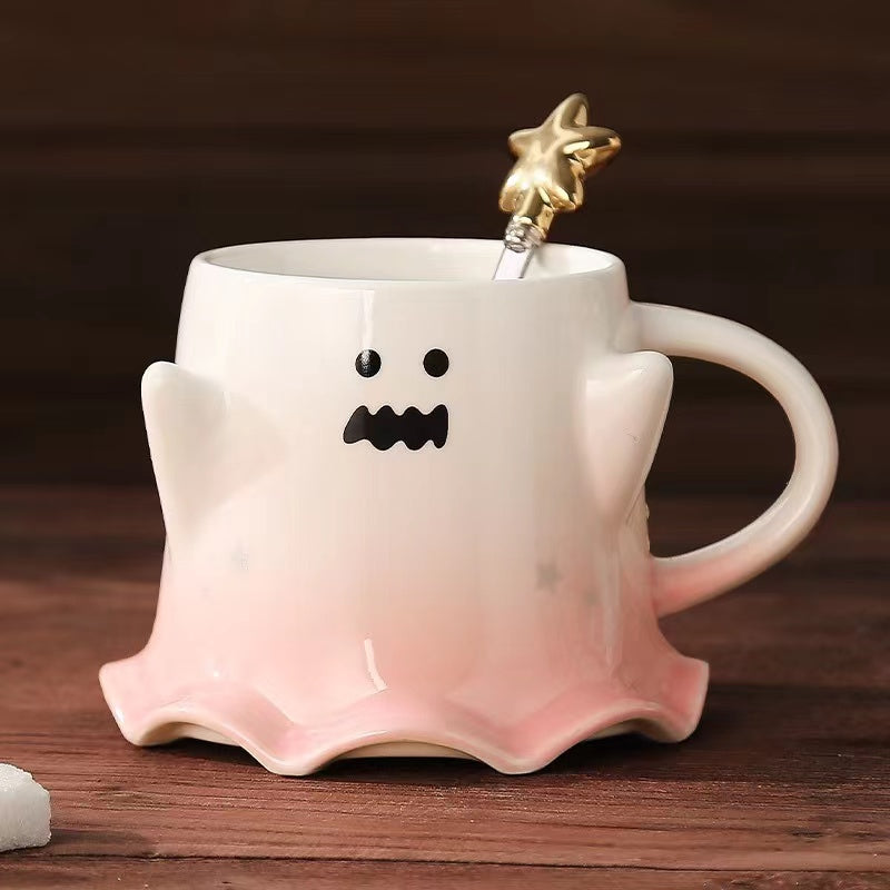 Halloween Ghost Ceramic Water Cup Magical Phantom Elf Mug Creative Coffee Cup Quirky Couple Mug