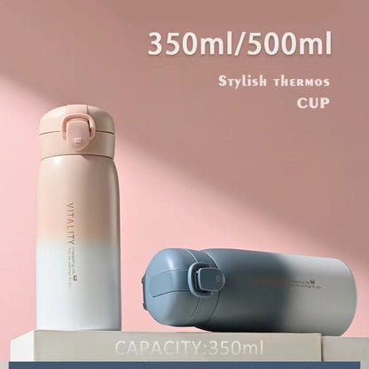 Stylish  Gift Stainless Steel Insulated Student Water Bottle with Gradient Design & Bounce Lid