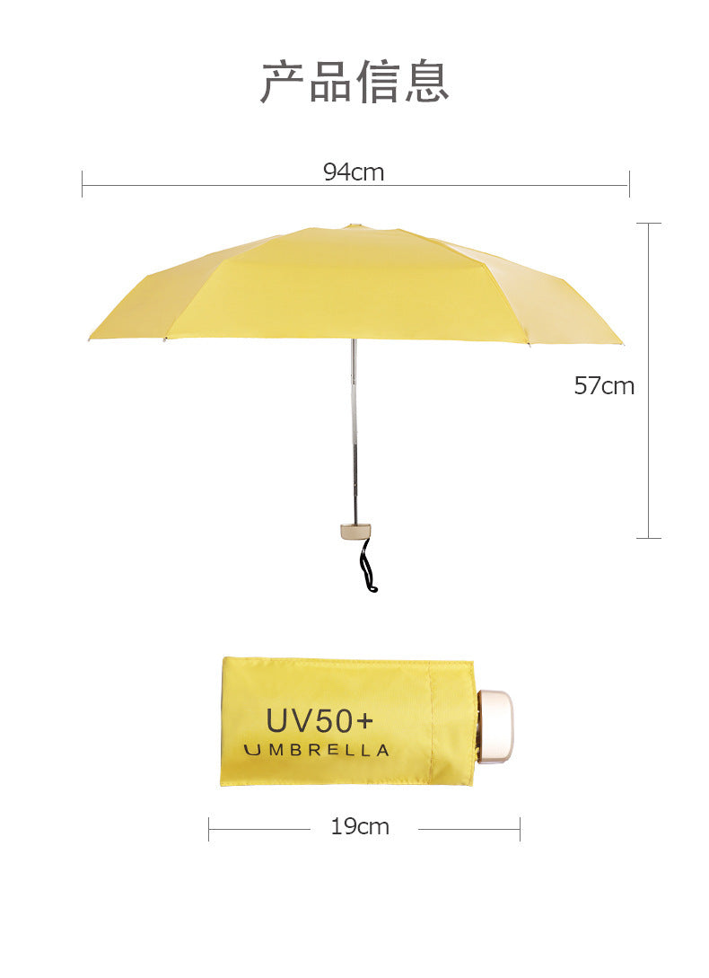 Mini Umbrella Lightweight Compact Phone Size Small Pocket UV50 Foldable Umbrella