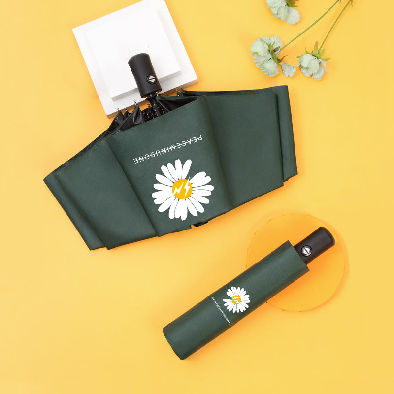 Anti-UV Automatic and Manual Daisy Bear Design Foldable Lightweight Umbrella