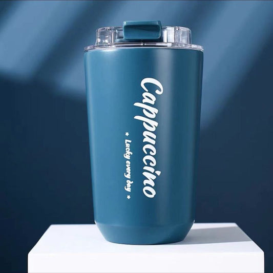 SG Ready Stock 304 Insulated Stainless Steel Mug Ins Style Minimalist Office Coffee Cup With Lid Handle Double Wall Stainless Steel Tea Cup