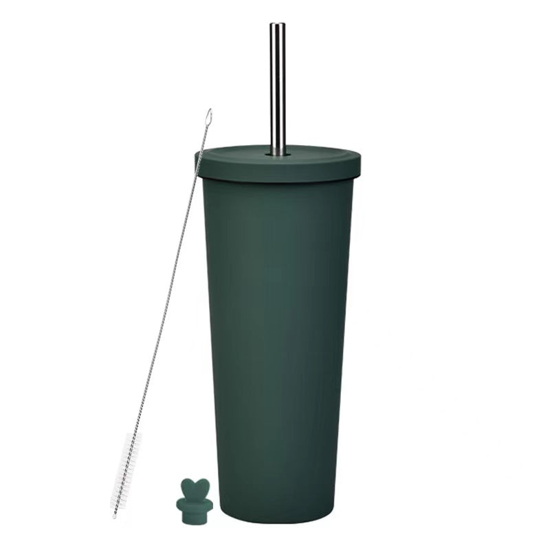 830ml Large Capacity Stainless Steel Straw Cup With Anti-Slip Design