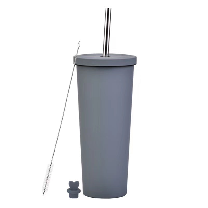 830ml Large Capacity Stainless Steel Straw Cup With Anti-Slip Design