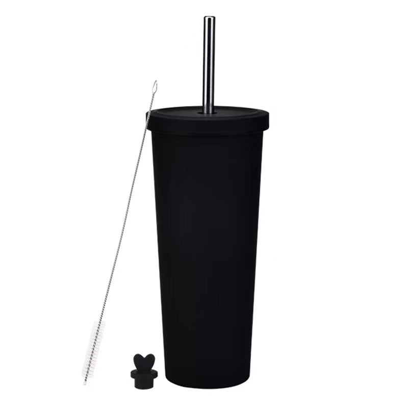 830ml Large Capacity Stainless Steel Straw Cup With Anti-Slip Design